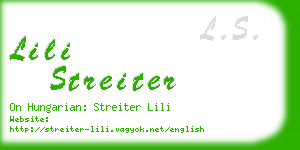 lili streiter business card